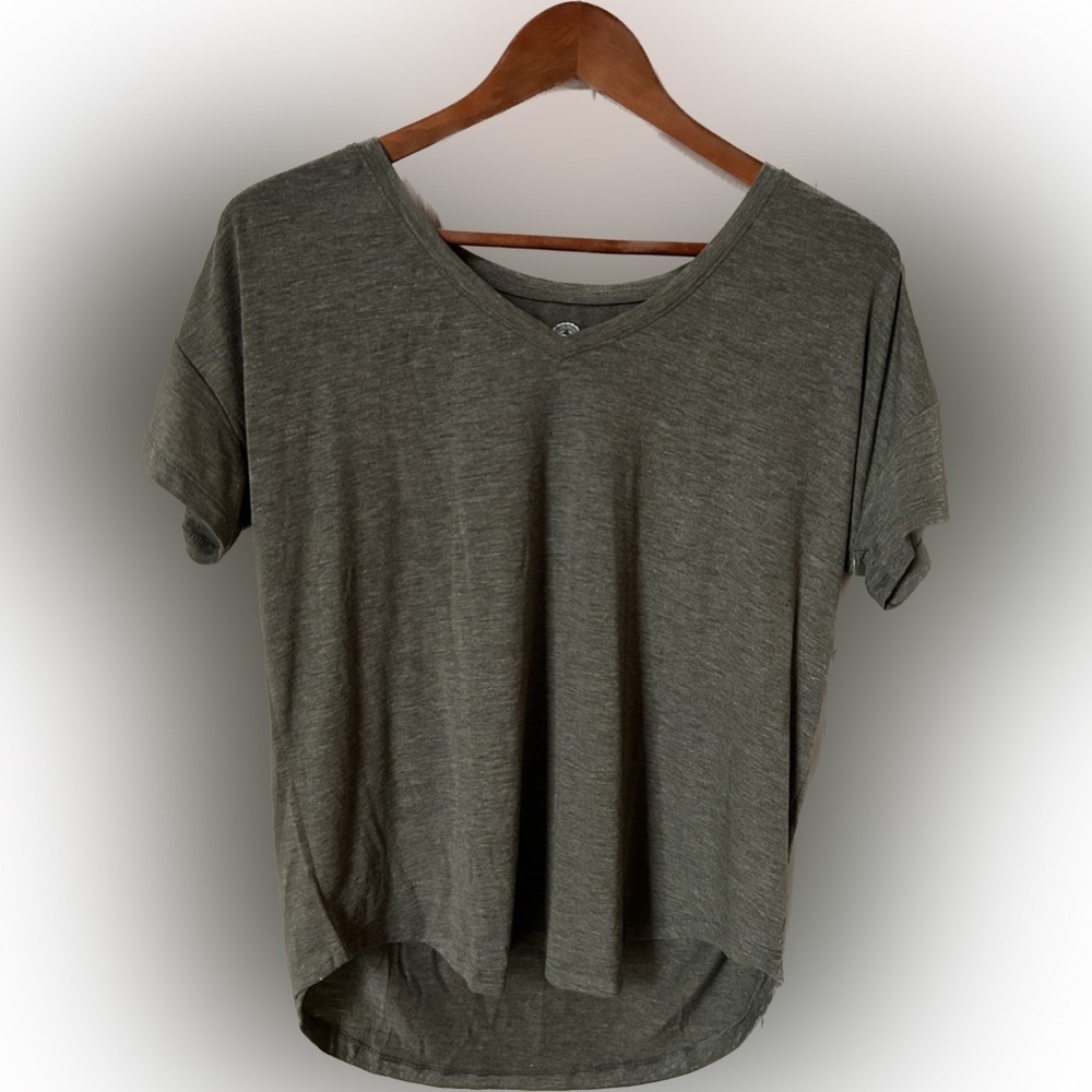 Sonoma NWOT Olive Green Lace-up shoulder Top